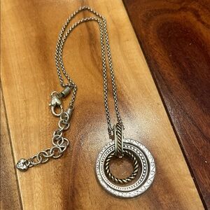 Brighton Rapture Rings two-tone silver-gold plated pendant necklace